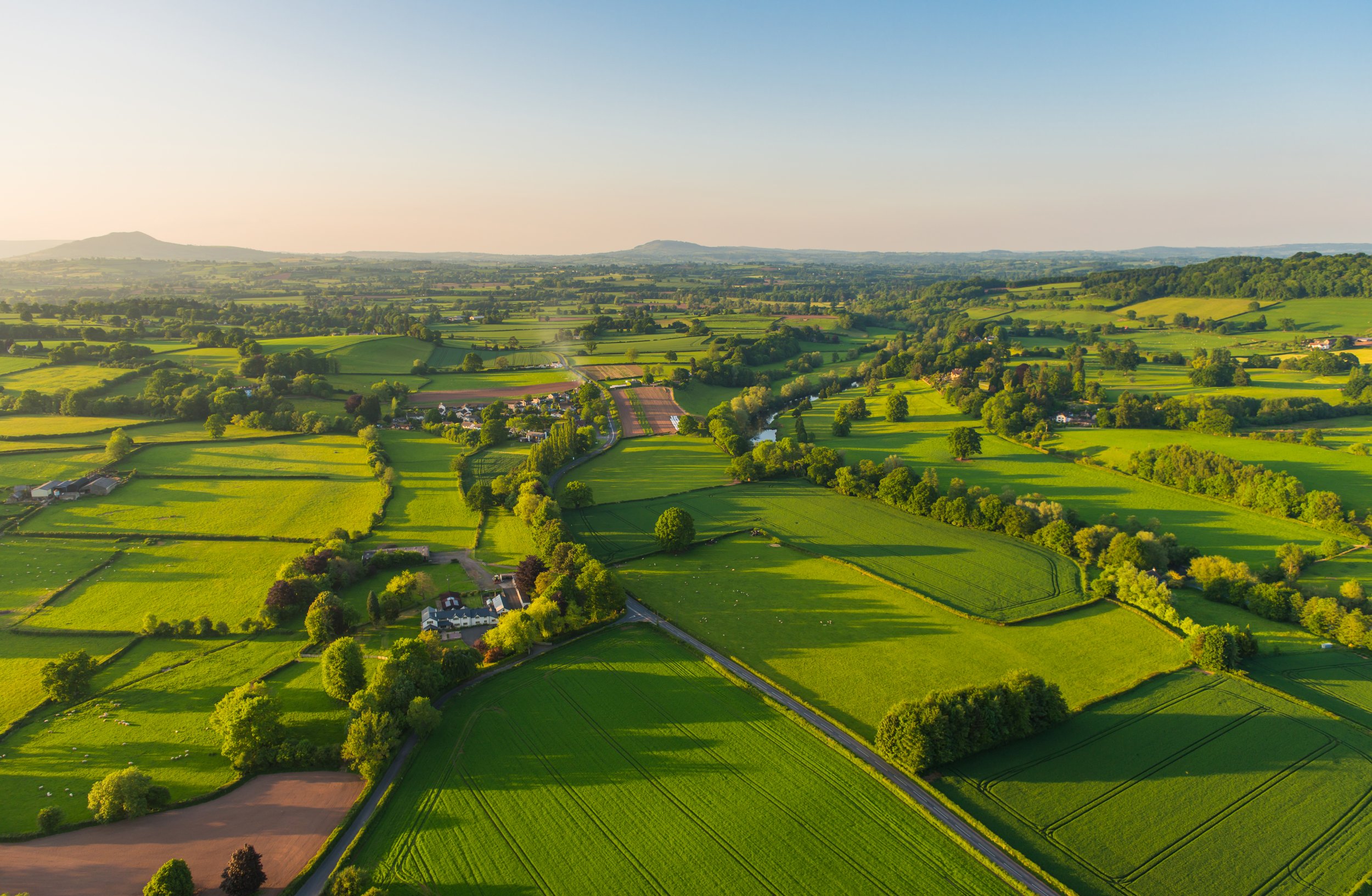 A rural landscape of British farming countryside